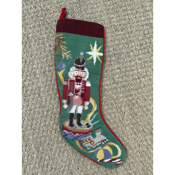 Imperial elegance Wool Nutcracker Needlepoint Christmas Stocking Cross Stitch - Picture 1 of 7